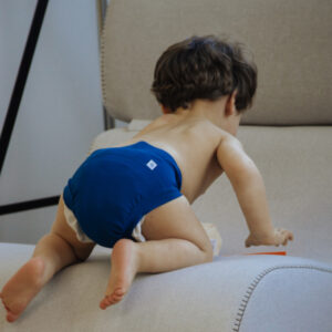 bebe en couches lavables hamac bleu